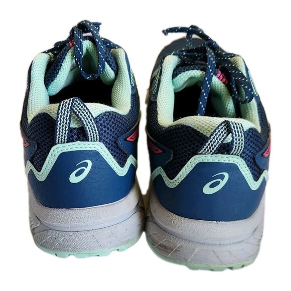 Asics Women’s Preowned Athletic Gym Running Shoes Navy Blue Pink Laceup Size 10 - Picture 5 of 9